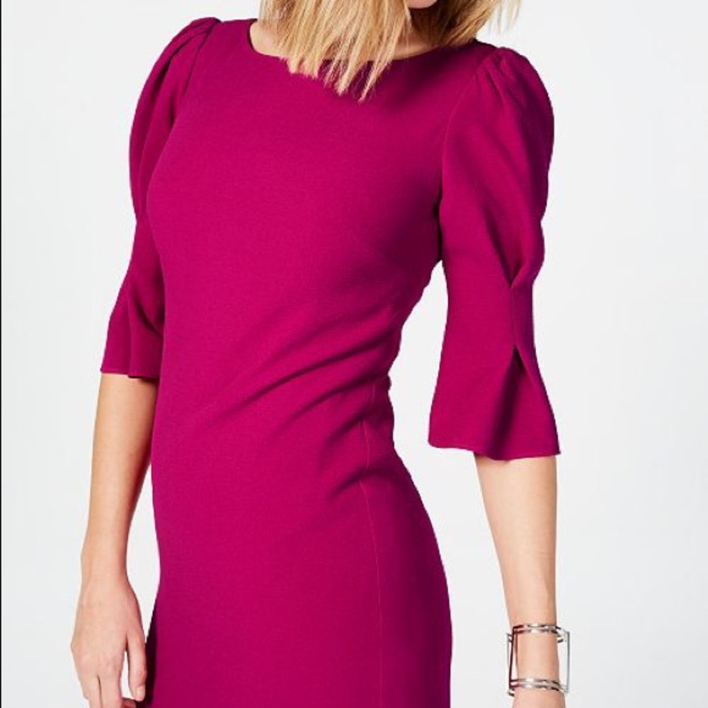 Puff-Sleeve Shift Dress